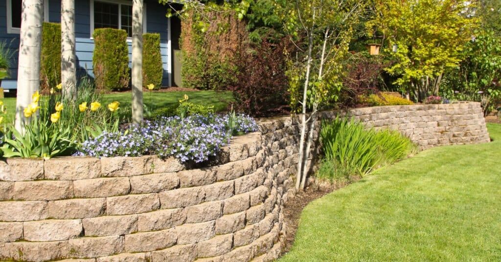 Rock Retaining Wall Front Yard Landscaping